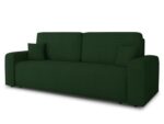 Schlafsofa Spark – Sofa mit Schlaffunktion und Bettkasten, Bonellfederkern, Cordbezug, große Schlaffläche, modernes Polstersofa & Bettsofa (Grün (Poso 014))