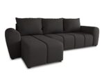 Ecksofa Cleo L mit Schlaffunktion - Sofa mit Bettkasten, Polsterecke, Couchgarnitur, Eckcouch, L-Form Couch, Sofagarnitur - Ottomane Universal (Schwarz (Soro 100)) Ecksofa Cleo L mit Schlaffunktion - Sofa mit Bettkasten, Polsterecke, Couchgarnitur, Eckcouch, L-Form Couch, Sofagarnitur - Ottomane Universal (Schwarz (Soro 100))