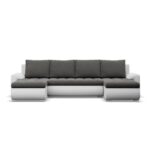 Mebligo - Ecksofa mit Schlaffunktion und 3 Bettkasten FORESTA 302x89x159 (BxHxT) Dunkelgrau + Grau - Couch U Form, Sofa im Sitz: Wellenfeder + Schaumstoff, Sofas & Couches, Eckcouch