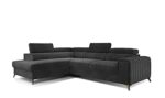 All4All Ecksofa Carola mit Schlaffunktion Polstersofa Polsterecke L-Form Couch Sofa Möbel Wohnlandschaft Eckcouch Links Rechts 23 (Monolith97, Links)