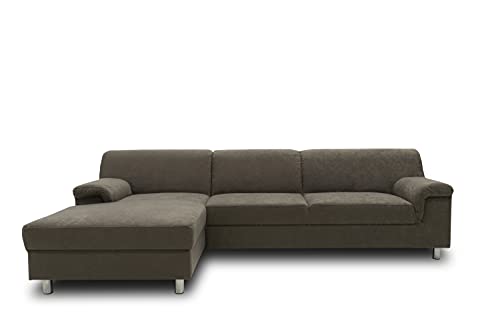 DOMO collection Jamie Ecksofa | Sofa in L-Form | Couch Polsterecke, moderne Eckcouch, grau, 251x150x72 cm