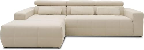 DOMO. collection Ecksofa Brandon, Sofa mit Rückenfunktion in L-Form, Polsterecke, Eckgarnitur 285 x 175 x 98 cm (BxTxH), beige