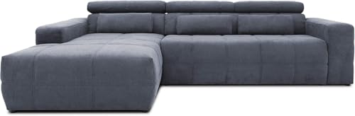DOMO. collection Ecksofa Brandon, Sofa mit Rückenfunktion in L-Form, Polsterecke, Eckgarnitur 285 x 175 x 98 cm (BxTxH), dunkelgrau