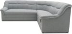 DOMO. collection Ecksofa Berlin, Zeitlose Eckcouch mit hochwertiger Federkern-Polsterung, Sofa in L-Form, Couch 205 x 250 x 89 cm, Silber