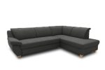 DOMO. collection Ecksofa Panama, klassisches Ecksofa in L-Form rechts, Eckcouch, Sofa Couch, Ecke 254 x 186 x 80 cm (BxTxH), anthrazit