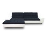 DOMO. collection Ecksofa Morton, Sofa in L-Form, Eckcouch aus Leder mit edlem Microfaser-Polster, Couch, Polsterecke, Kunstleder, 304 x 200 x 84 cm (BxTxH), schwarz/weiß