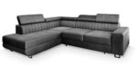 Masseno Ecksofa NOLA L-S mit Schlaffunktion L-Form, Sofa mit Bettkasten, Wohnzimmersofa, Couch, Soffa, Bettsofa, Couchgarnitur- Grau, Monolith 85