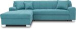 DOMO. collection Ecksofa Capri, Sofa in L-Form mit Schlaffunktion, Couch, Polsterecke, Eckcouch, Schlafsofa 239 x 152 x 75 cm (BxTxH), türkis