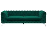 Beliani Klassisches Polstersofa Samtstoff Chesterfield Style grün Sotra