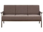 Beliani Retro Polstersofa 3-Sitzer braun mit Holzgestell und Federkern Couch Asnes