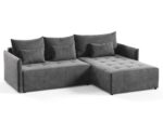 Ecksofa Leno L mit Schlaffunktion und Bettkasten - L-Form Couch, Polstersofa, Schlafsofa, Sofagarnitur - Velours Stoff (Dunkelgrau (Kronos 22)) Ecksofa Leno L mit Schlaffunktion und Bettkasten - L-Form Couch, Polstersofa, Schlafsofa, Sofagarnitur - Velours Stoff (Dunkelgrau (Kronos 22))