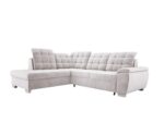 Ecksofa LOTTA In Hochwertigem SALVADOR Stoff, Mit Schlaffunktion, Geräumigem Stauraum Und Eleganter Polsterung Für Das Wohnzimmer, 258x212cm, Anordnung der Möbel Linksseitig, Farbe: HELLGRAU