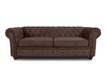 Sofa Chesterfield Asti 3-Sitzer, Couch 3-er, Glamour Design, Couchgarnitur, Sofagarnitur, Holzfüße, Polstersofa - Wohnzimmer (Braun (Capri 45))