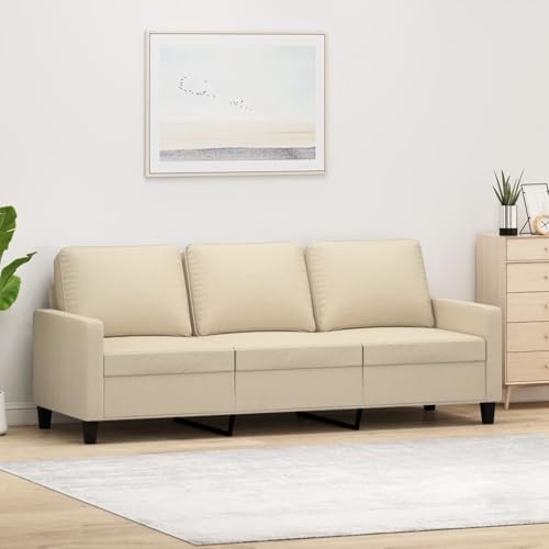 Gecheer 3-Sitzer-Sofa Creme 180 cm Stoff, Polstersofa Sitzgruppen Sofa für Wohnzimmer Apartment Büro Gästezimmer359173