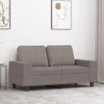 Gecheer 2-Sitzer-Sofa Taupe 120 cm Stoff, Polstersofa Sitzgruppen Sofa für Wohnzimmer Apartment Büro Gästezimmer359390