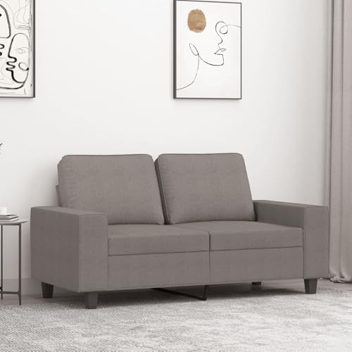 Gecheer 2-Sitzer-Sofa Taupe 120 cm Stoff, Polstersofa Sitzgruppen Sofa für Wohnzimmer Apartment Büro Gästezimmer359390