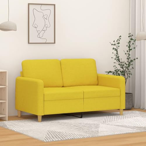 Gecheer 2-Sitzer-Sofa Hellgelb 120 cm Stoff, Polstersofa Sitzgruppen Sofa für Wohnzimmer Apartment Büro Gästezimmer359475
