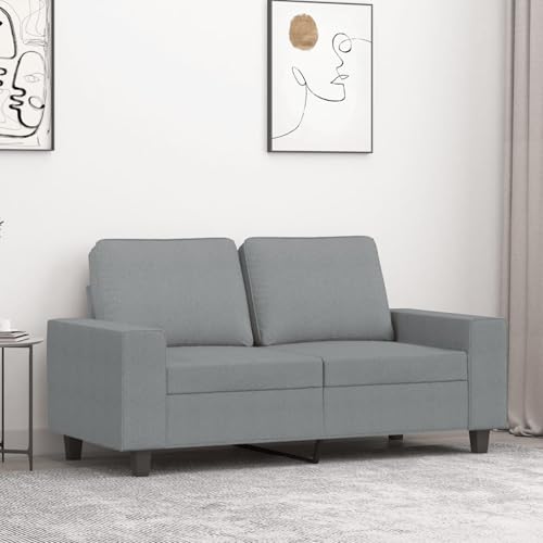 Gecheer 2-Sitzer-Sofa Hellgrau 120 cm Stoff, Polstersofa Sitzgruppen Sofa für Wohnzimmer Apartment Büro Gästezimmer359383