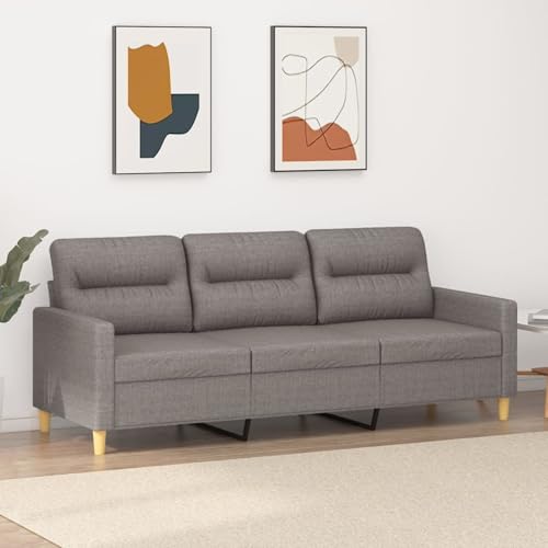 Gecheer 3-Sitzer-Sofa Taupe 180 cm Stoff, Polstersofa Sitzgruppen Sofa für Wohnzimmer Apartment Büro Gästezimmer359250