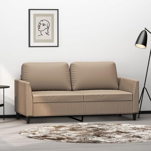 Gecheer 2-Sitzer-Sofa Cappuccino-Braun 140 cm Kunstleder, Polstersofa Sitzgruppen Sofa für Wohnzimmer Apartment Büro Gästezimmer359337