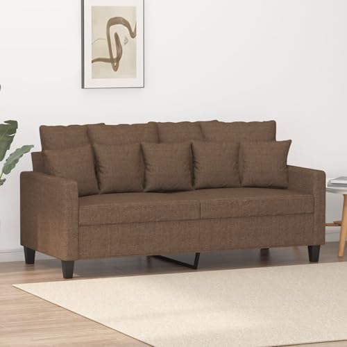 Gecheer 2-Sitzer-Sofa Braun 140 cm Stoff, Polstersofa Sitzgruppen Sofa für Wohnzimmer Apartment Büro Gästezimmer359270