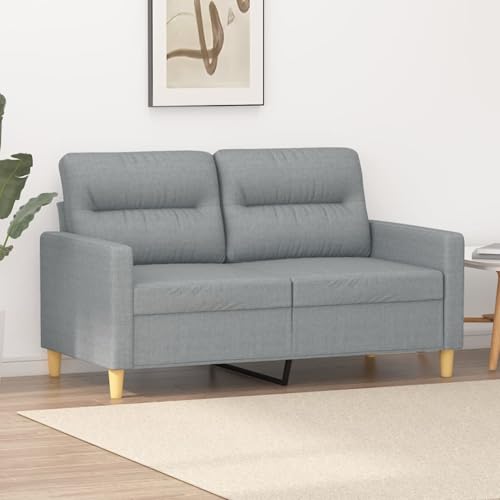 Gecheer 2-Sitzer-Sofa Hellgrau 120 cm Stoff, Polstersofa Sitzgruppen Sofa für Wohnzimmer Apartment Büro Gästezimmer359227