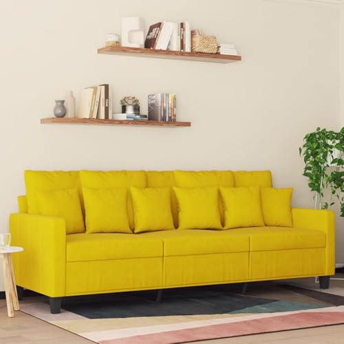 Gecheer 3-Sitzer-Sofa Gelb 180 cm Samt, Polstersofa Sitzgruppen Sofa für Wohnzimmer Apartment Büro Gästezimmer359319