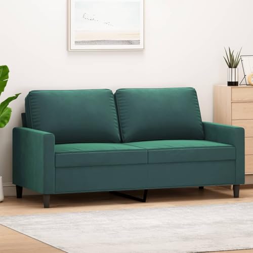 Gecheer 2-Sitzer-Sofa Dunkelgrün 140 cm Samt, Polstersofa Sitzgruppen Sofa für Wohnzimmer Apartment Büro Gästezimmer359201