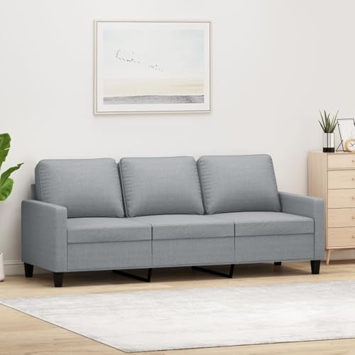 Gecheer 3-Sitzer-Sofa Hellgrau 180 cm Stoff, Polstersofa Sitzgruppen Sofa für Wohnzimmer Apartment Büro Gästezimmer359171